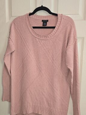 Calvin Klein Jeans Blush Scoop Neck Textured Knit Sweater